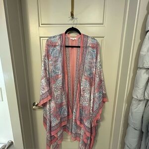 Pink and Blue Paisley Kimono